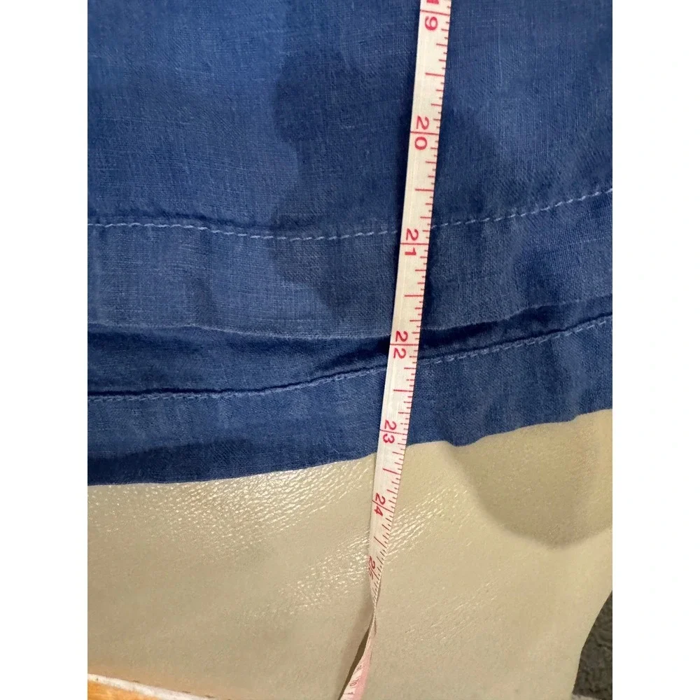 Tommy Bahama Mens 3XL Blue 100% Linen Drawstring‎ Elastic Waist Shorts Relax fit